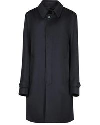 Herno - Jassen ,Blauw ,Kasjmier Luxe Blauwe Kasjmier Jas - Lyst