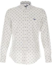 Harmont & Blaine - Blau logo muster weißes hemd - Lyst
