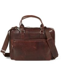 Howard London - Dunkelbraune Leder-Laptoptasche - Lyst