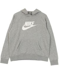 Nike - Fitness ,Grijs ,Katoen Essential Hoodie Longsleeve Sweatshirt - Lyst