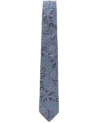 Etro - Accessoires ,Blauw ,Paisley Patroon Zijde Jacquard Stropdas - Lyst
