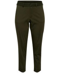 Kaffe - Broeken ,Groen ,Cropped Chino Broek - Lyst