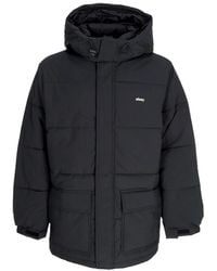 Obey - Jassen ,Zwart ,Polyester Zwarte Puffer Donsjas Met Hoge Kraag - Lyst