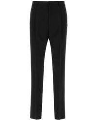 Lanvin - Broeken ,Zwart ,Wol Elegante Zwarte Wollen Broek - Lyst