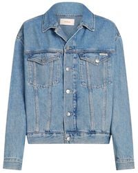 Calvin Klein - Denim Patchwork Jacke Mit Knopfverschluss - Lyst