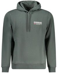 Napapijri - Grüner Baumwoll-Hoodie-Sweatshirt Mit Logo - Lyst