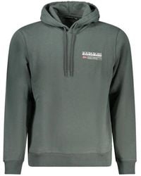Napapijri - Hoodies & Sweatvesten ,Groen ,Katoen Groene Katoenen Hoodie Sweatshirt Met Logo - Lyst