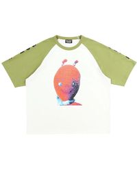 Pleasures - Alien Raglan Shirt - Baumwoll T-Shirt mit Druck - Lyst