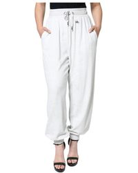 Dolce & Gabbana - Witte Nylon Jogger Sweatpants Met Trekkoordsluiting - Lyst
