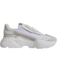 Dolce & Gabbana - Weiße leder low top sneakers - Lyst