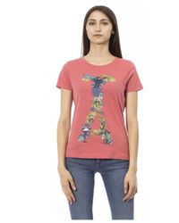 Trussardi - Fuchsia Baumwolle Damen T-Shirt - Lyst