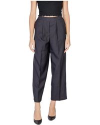 Ichi - Schwarze hose mit reißverschluss - Lyst