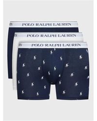Ralph Lauren - Set 3 boxer stretch - logo blu - Lyst