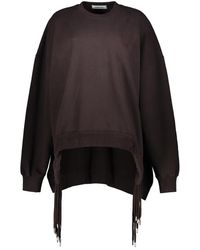 Ambush - Gerippter kragen baumwoll-sweatshirt mit asymmetrischem saum - Lyst