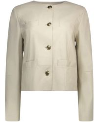 Marella - Ivory Lederjacke Zeitlose Eleganz - Lyst