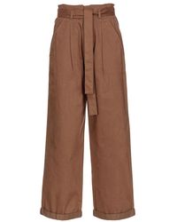 Pinko - Pantalones de pierna recta y ancha de algodón - Lyst