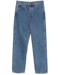 KHAITE - Blaue Jeans Mit Knopfleiste - Lyst