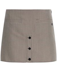 Courreges - Rokken ,Wol Houndstooth Mini-Rok Met Knopen - Lyst