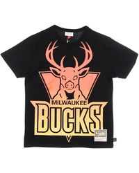 Mitchell & Ness - Tops ,Zwart ,Katoen Nba Flames Tee Hardwood Classics - Lyst