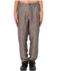 Transit - Broeken ,Grijs ,Linnen Two-Tone Fil-À-Fil Linnen Broek - Lyst