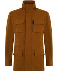 Moorer - Jassen ,Bruin ,Camelkleurige Jas Met Lange Mouwen, Modern En Functioneel - Lyst