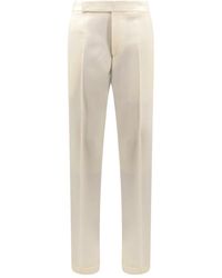 Lardini - Pantaloni bianchi in lana con chiusura a zip - Lyst