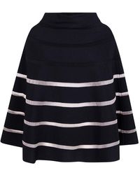 Balmain - Stripes Viscose Knit Flare Long Skirt - Lyst