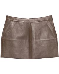 P.A.R.O.S.H. - P.A.R.O..H. ,Rokken ,Bruin ,Leer Maciock 26 Mini Rok - Lyst