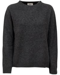 Weekend by Maxmara - Truien & Vesten ,Grijs ,Wol Ronde Hals Gebreid - Lyst