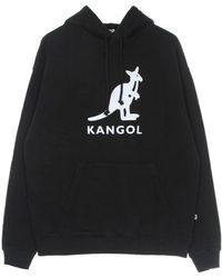 Kangol - Hoodies & Sweatvesten ,Zwart ,Katoen Zwarte Hoodie Met Trekkoord Capuchon - Lyst