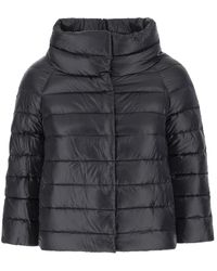 Herno - Jassen ,Zwart ,Katoen Sofia Mini Cape - Lyst