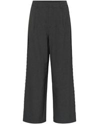 Kaffe - Broeken ,Grijs ,Polyester Wijde Broek - Lyst