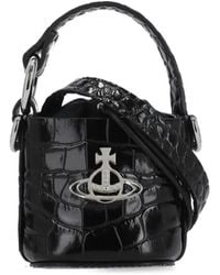 Vivienne Westwood - Borsa a tracolla in pelle nera con coulisse - Lyst