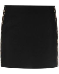 Just Cavalli - Rokken ,Zwart ,Polyester Zwarte Mini Rok Polyester Elastaan - Lyst