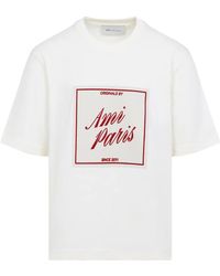 Ami Paris - Boxy Fit T-Shirt Met Korte Mouwen - Lyst