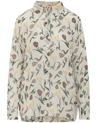 Marni - Chiffon Blouse Met Tulpen- En Hazenprint - Lyst