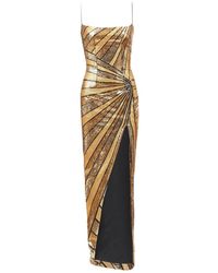 Balmain - Lange Jurk Met Pailletten - Lyst