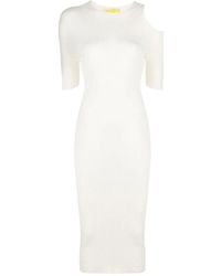 Aeron - Geribbelde Cut-Out Midi Jurk - Lyst