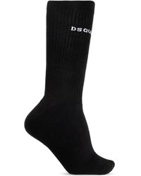 DSquared² - Ondergoed ,Zwart ,Katoen Katoenen Sokken Met Logo - Lyst