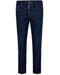 DSquared² - Jeans ,Blauw ,Denim Dark Clean Wash Skater Jeans - Lyst
