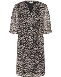 Cream - Kleedjes ,Bruin ,Korte Jurk Met Dierenprint - Lyst