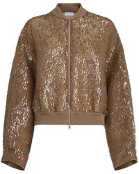 Brunello Cucinelli - Dazzling Cascade Embroidery Bomber Jacket - Lyst