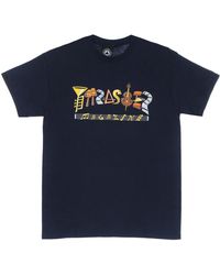 Thrasher - Tops ,Blauw ,Katoen Logo Tee Korte Mouw Katoen - Lyst