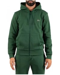 Lacoste - Hoodies & Sweatvesten ,Groen ,Katoen Zip-Through Hoodie - Lyst