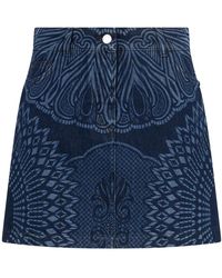 Alberta Ferretti - Rokken ,Blauw ,Denim Korte Denim Rok - Lyst