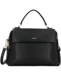 Kazar - Trapez Schwarze Handtasche Mit Klappe Und Handgriff - Lyst