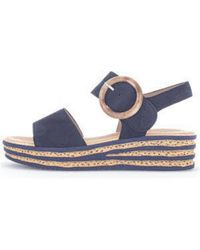 Gabor - Blaue Nubuk Keil Sandalen Für Damen - Lyst