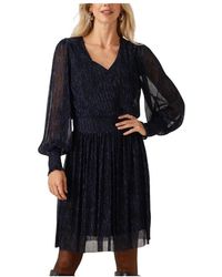 Minus - Kleedjes ,Blauw ,Polyester Mavena Korte Jurk - Lyst