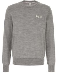 Comme des Garçons - Hoodies & Sweatvesten ,Grijs ,Wol Trui Met Ronde Hals - Lyst