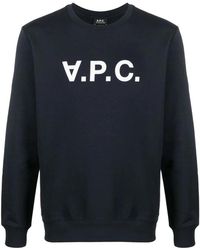 A.P.C. - Donkerblauwe Sweatshirt Voor Mannen - Lyst
